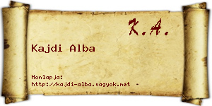 Kajdi Alba névjegykártya